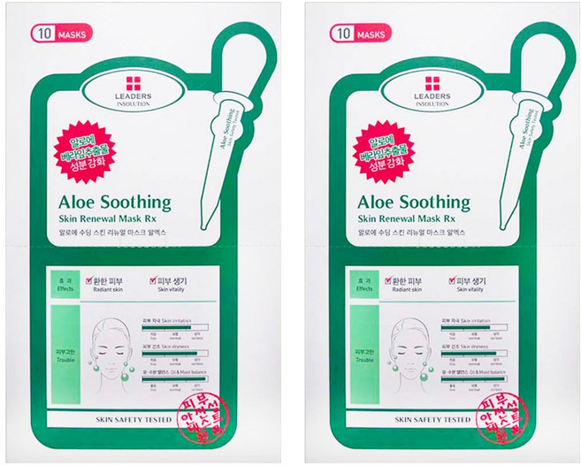 LEADERS 麗得姿 蘆薈舒緩煥膚面膜 加強版 25ml, 10片, 2盒
