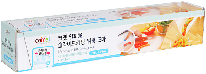 코멧 와이드 슬라이드커팅 위생도마 30cm x 6m, 1개