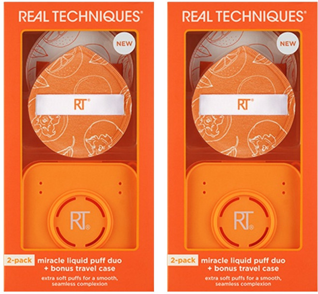 리얼테크닉스 미라클 리퀴드 퍼프 듀오 + 케이스 세트, 2세트