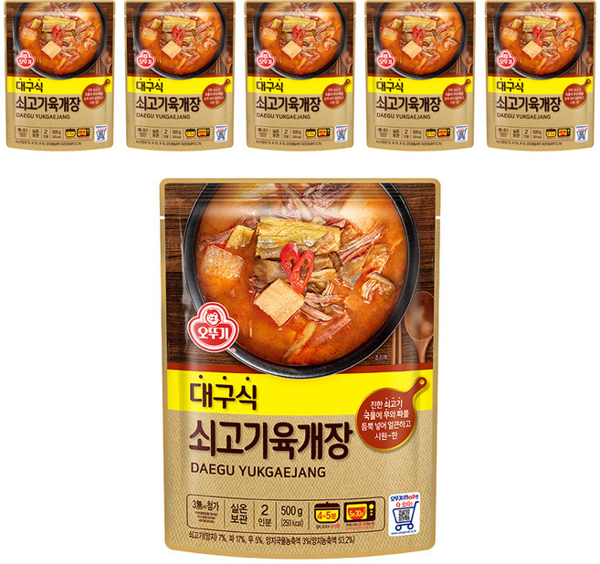 오뚜기 대구식 쇠고기육개장, 500g, 6개
