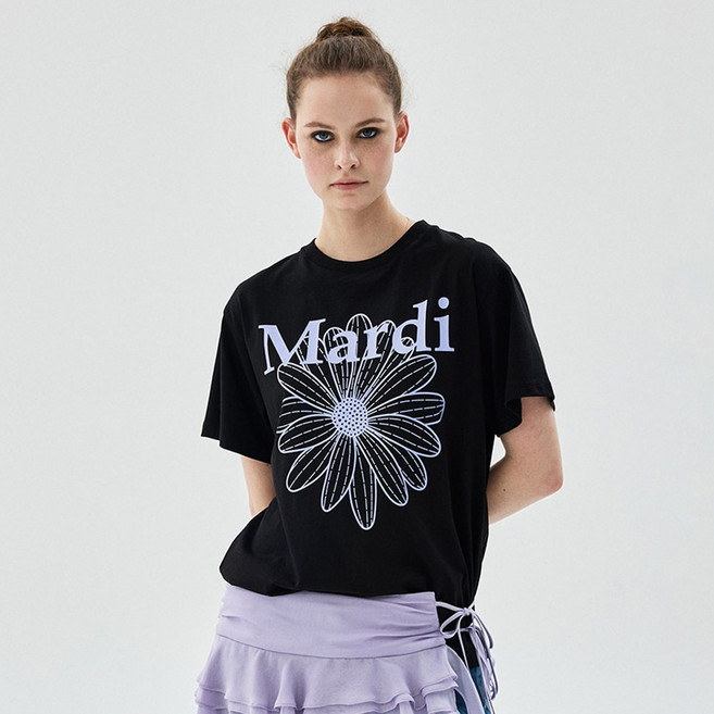 마르디메크르디 여성용 플라워 면 티셔츠