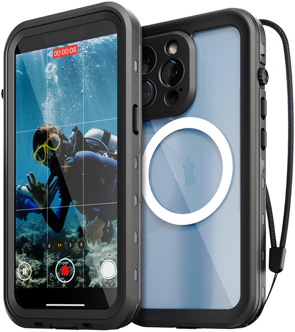 신지모루 맥세이프 풀커버 360도 워터락 방수케이스 핸드폰 방수팩, 아이폰 13 프로, 1개