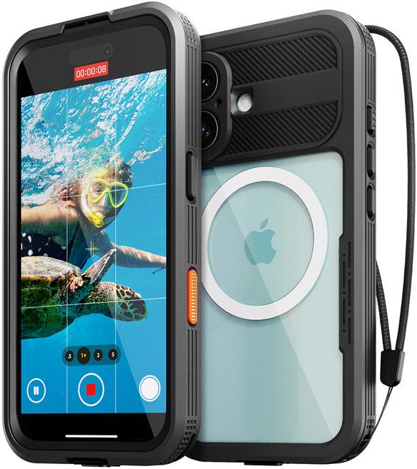 신지모루 맥세이프 풀커버 360도 워터락 방수케이스 핸드폰 방수팩, 아이폰 16, 1개