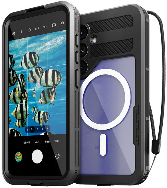 신지모루 맥세이프 풀커버 360도 워터락 방수케이스 핸드폰 방수팩, 갤럭시 S24, 1개