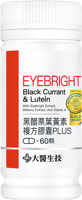 大醫生技 黑醋栗葉黃素複方膠囊PLUS, 60顆, 1罐