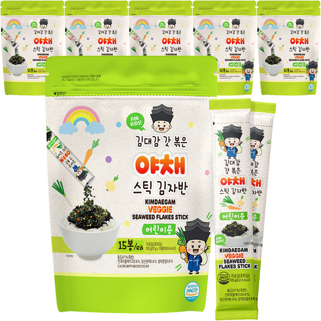 김대감 갓 볶은 야채 스틱 김자반, 10g, 6개