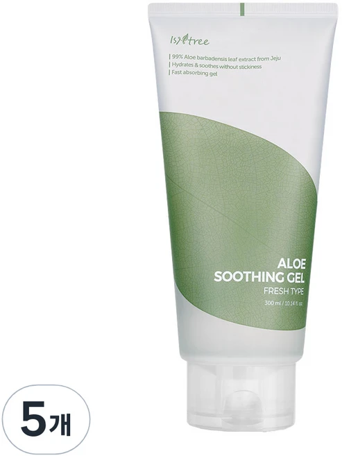 이즈앤트리 알로에 수딩 젤 산뜻한 타입, 300ml, 5개 - 쿠팡