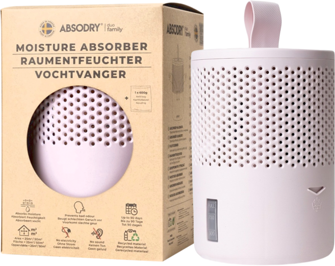 ABSODRY by TORRBOLLEN Everbrand 乾乾好免插電除濕器 Absodry Duo Family Bag Series 6 優雅粉, 1台, 1150g