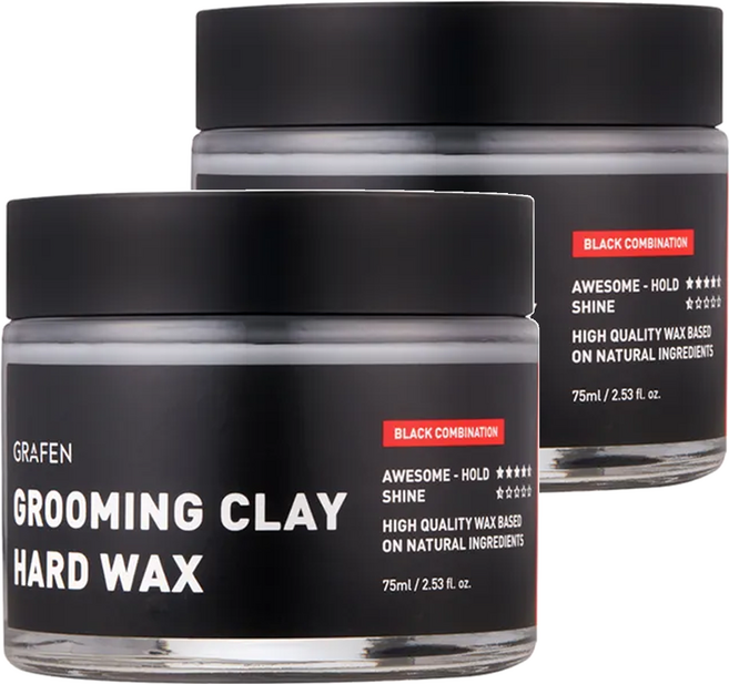 GRAFEN 12H 持久強力定型硬泥髮蠟 75ml, 2罐