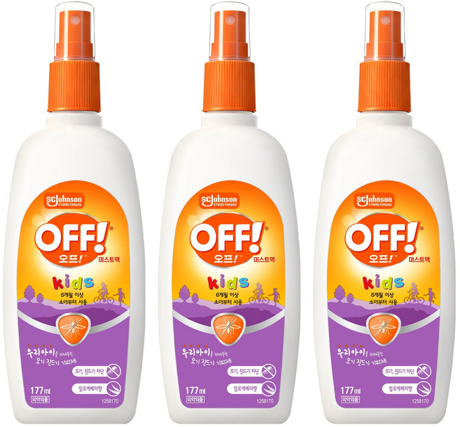 OFF 미스트액 모기기피제, 177ml, 3개