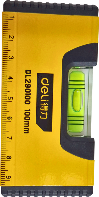 deLi 得力 水平尺 迷你型附磁 4吋, 1個