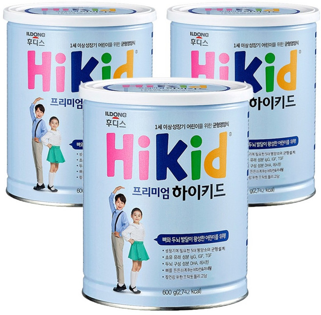 하이키드 분말영유아식, 프리미엄, 600g, 3개