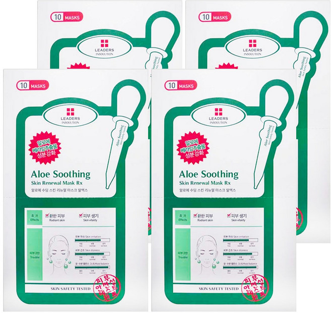 LEADERS 麗得姿 蘆薈舒緩煥膚面膜 加強版 25ml, 10片, 4盒