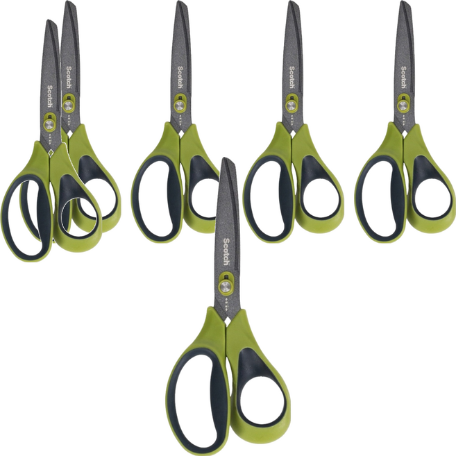 스카치 논스틱 언박싱 가위, 3M 그린, 6개
