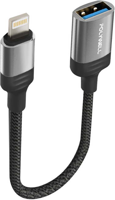 POLYWELL 寶利威爾 蘋果OTG轉接線 Lightning-USB 3.0-A, PW15-W45-A358, 1條