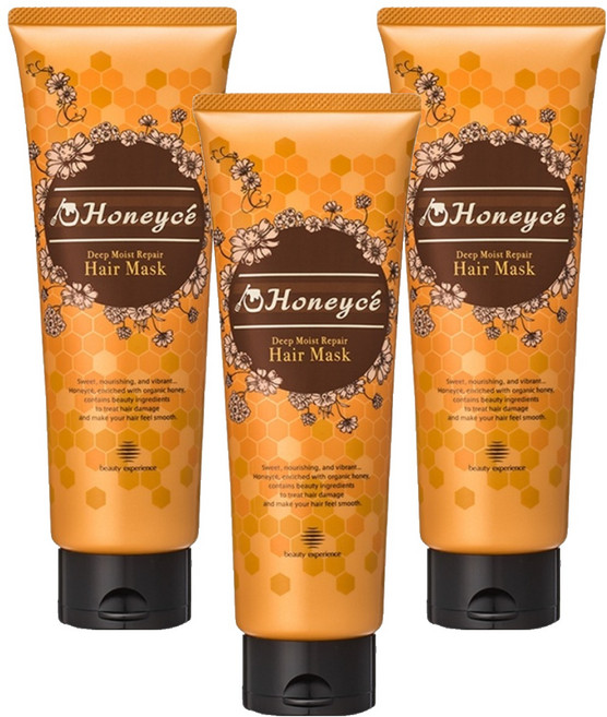 허니체 딥 모이스트 리페어 헤어 마스크 에프, 200g, 3개