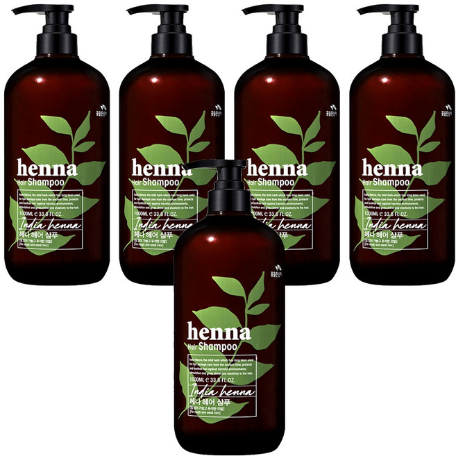 꽃을든남자 헤나 헤어 샴푸, 1L, 5개