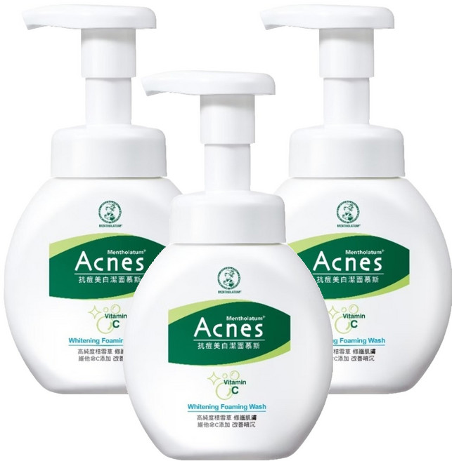 MENTHOLATUM 曼秀雷敦 Acnes 抗痘美白潔面慕斯, 150ml, 3件