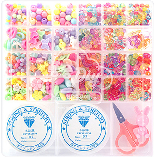 핑키코스메틱 DIY 퐁퐁 비즈공예 세트, A05파스텔투명, 1세트