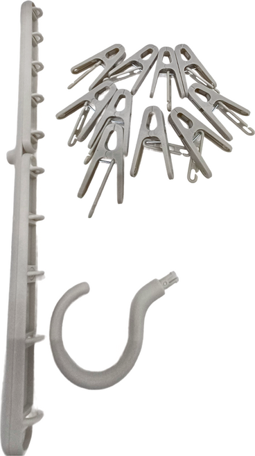 FaSoLa 多功能一架多夾旋轉曬衣架 FA-ZF-240 尺寸約37cmX19cmX1.9cm, 灰白色, 1組