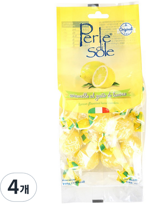 페를레디솔레 레몬 사탕, 110g, 4개