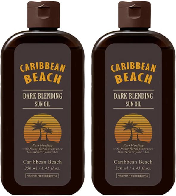 캐리비안비치 다크 블렌딩 선 오일, 2개, 250ml - 쿠팡