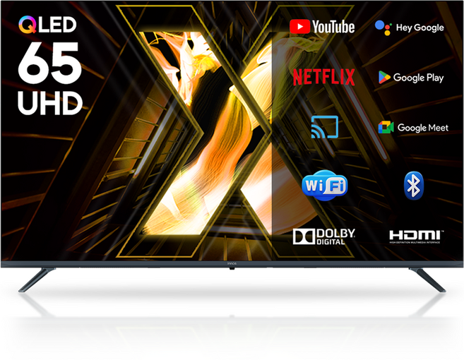 이노스 4K UHD QLED 구글 3.0 스마트 TV, 165.1cm, X65 QLED, 스탠드형, 방문설치