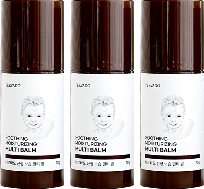 페르바도 보습진정 유아 멀티밤, 20g, 3개