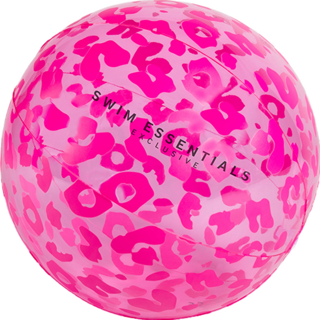 SWIM ESSENTIALS 荷蘭 充氣沙灘球, 51cm, 粉紅小花豹, 1顆