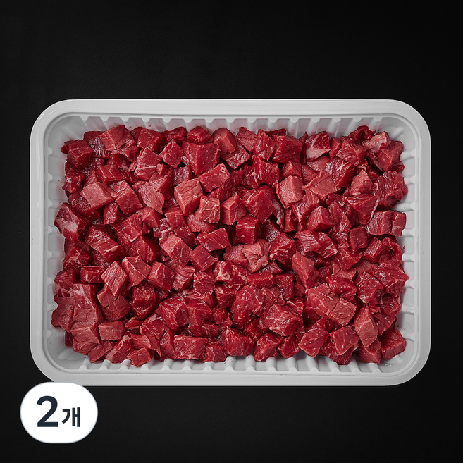 한우 정육 세절 1등급 국거리용 (냉장), 2개, 1kg