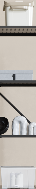 하비티 접이식 이동형 철제 폴딩 선반, 블랙, 5단