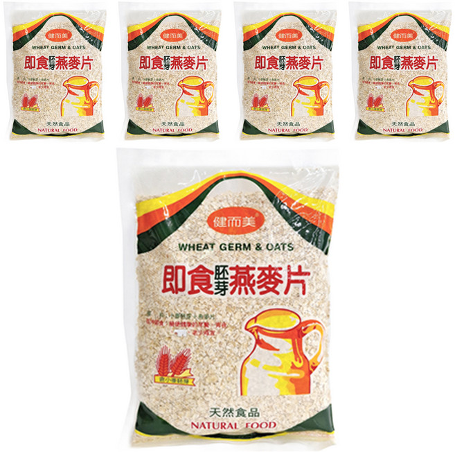 健而美 即食胚芽燕麥片, 300g, 5包