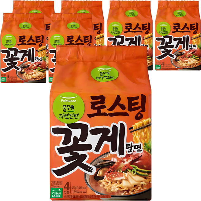 풀무원자연건면 로스팅 꽃게탕면 103g, 28개