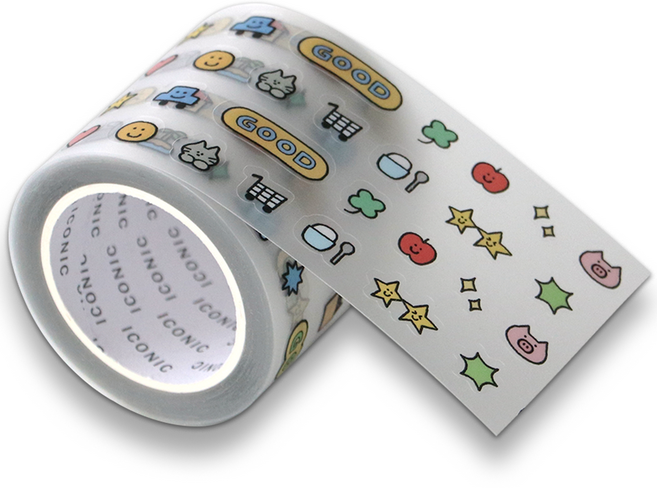 아이코닉 두들 데코 키스컷 테이프 다꾸 스티커, 05 Color, 1개