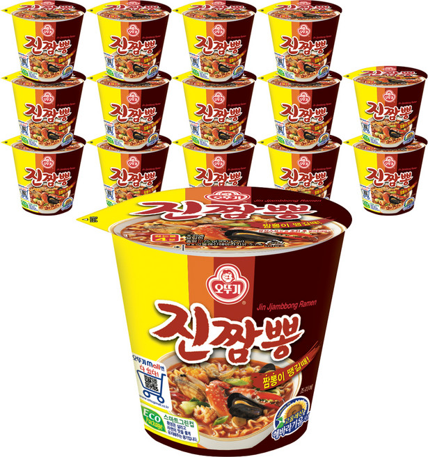 오뚜기 진짬뽕 작은컵 75g, 15개