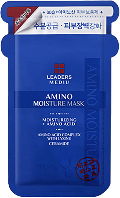 LEADERS 麗得姿 胺基酸保濕面膜 補充胺基酸、玻尿酸 柔軟貼合肌膚的Tencel cupro纖維布料, 10片, 1組