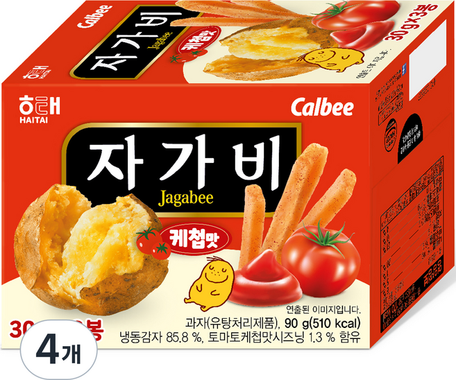 자가비 케첩맛 3p, 90g, 4개