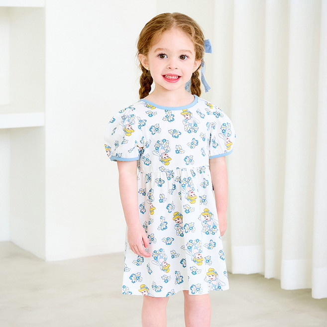 mollimelli 女童迪士尼仙杜瑞拉閃亮大蝴蝶結洋裝