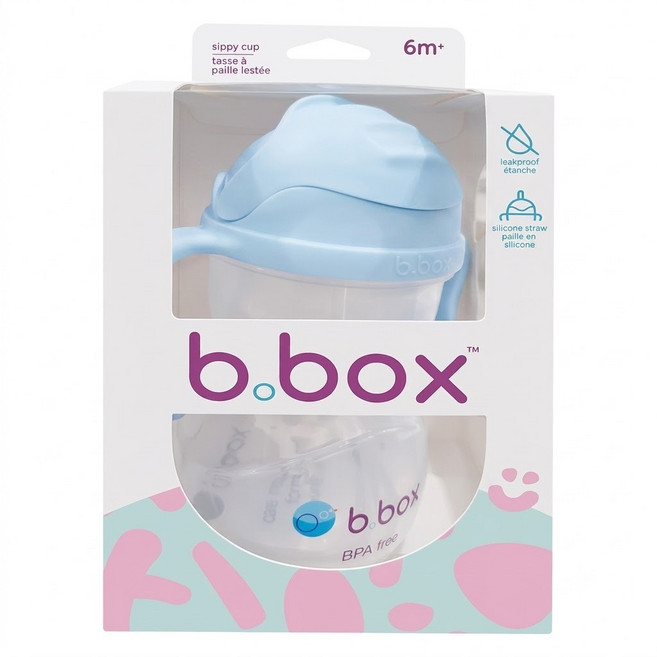 b.box 防漏學習水杯 240ml, 馬卡龍藍, 1個