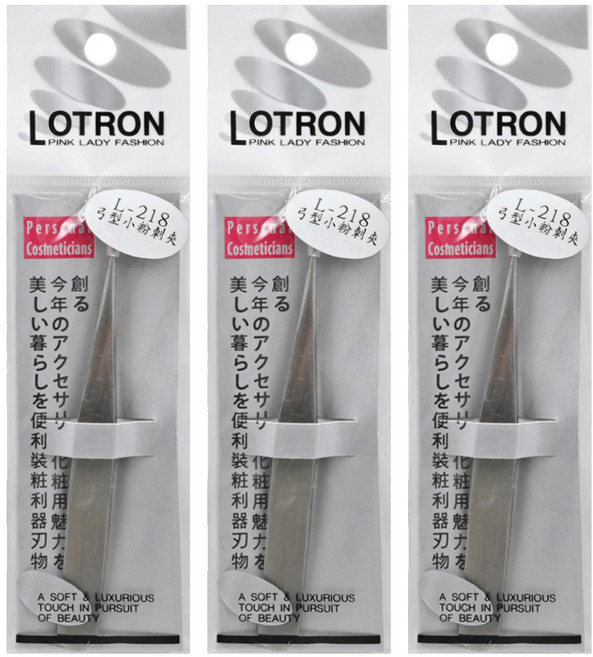 LOTRON 弓型小粉刺夾 L-218 8 x 0.7 x 0.2 cm, 銀色, 3個