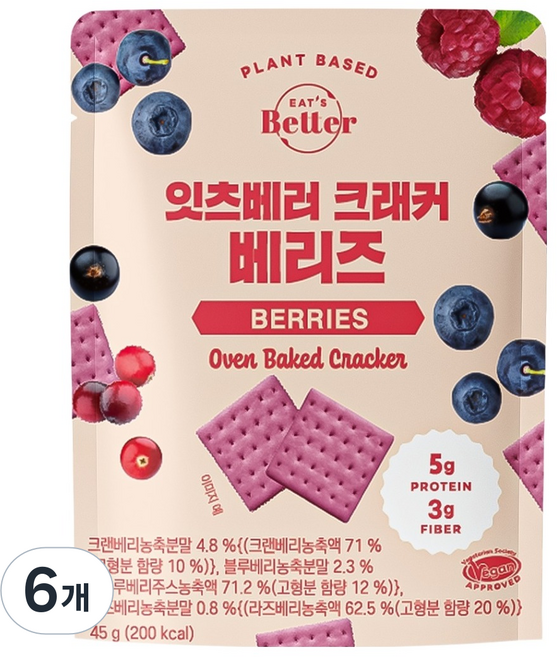 잇츠베러 크래커 베리즈, 45g, 6개
