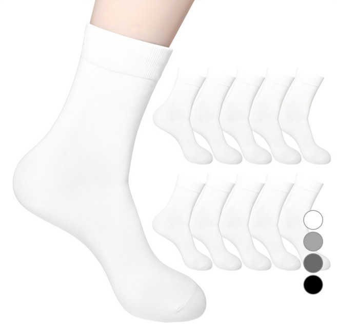 두발로 남성용 프리미엄 무지 중목 양말 10켤레