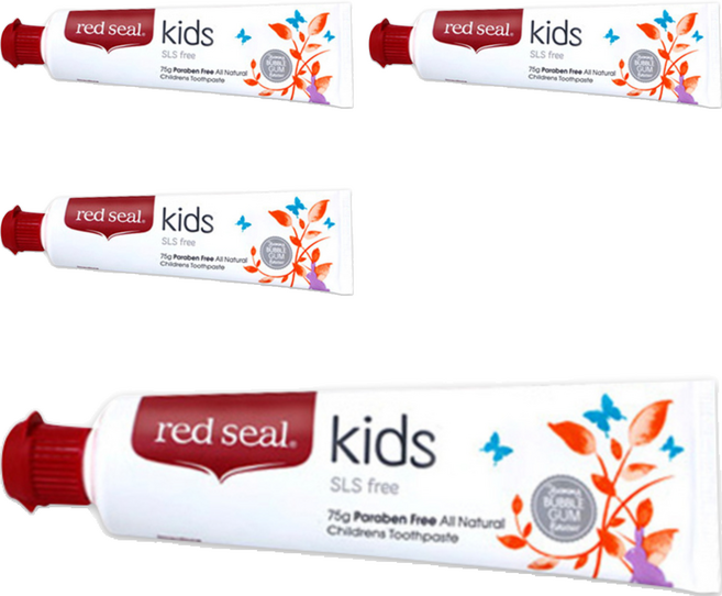 레드씰 내추럴 키즈 치약, 75g, 4개