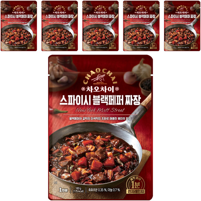 차오차이 스파이시 블랙페퍼 짜장, 180g, 6개