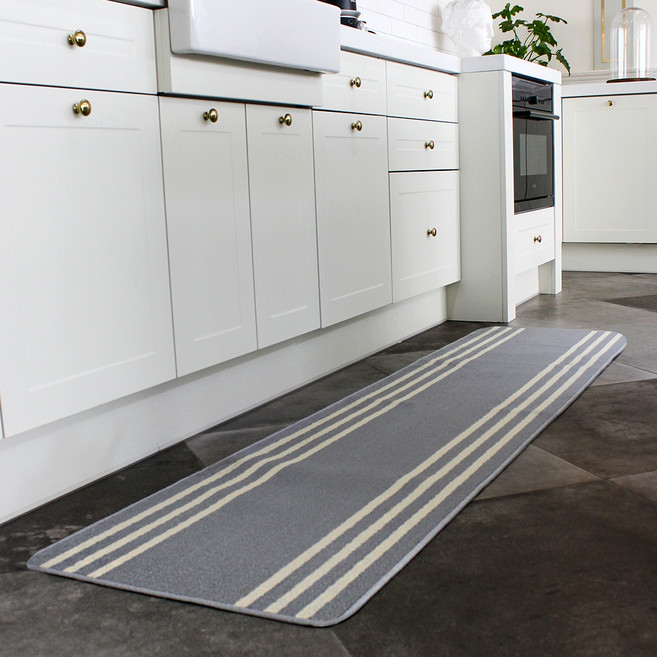 sina&somo Banda Stripe系列 長型地墊, 灰色, 1個