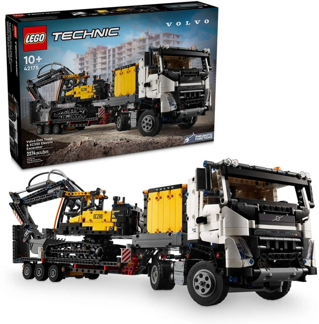 LEGO 42175 Volvo FMX Truck & EC230 Electric Excavator, 1盒, 混合顏色