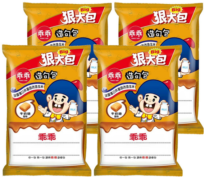 乖乖 玉米脆條 狠大包牛奶糖風味, 80g, 4包