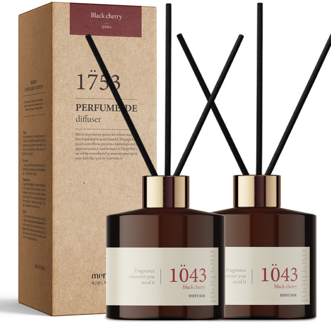 메르헨트 퍼퓸 드 디퓨저 2p + 섬유리드 10p 세트, 블랙체리, 200ml, 1세트