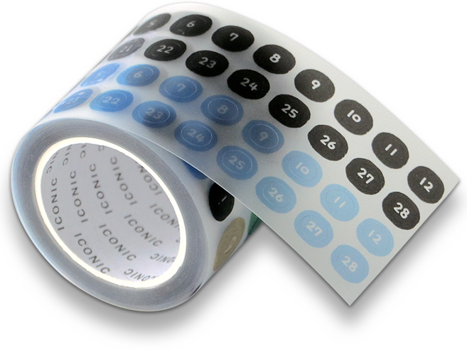 아이코닉 두들 날짜 키스컷 다꾸 테이프, 02 Blue, 1개