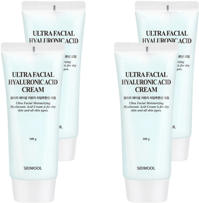 시드물 울트라페이셜 모이스처라이징 저분자 히알루론산 크림, 4개, 100g
